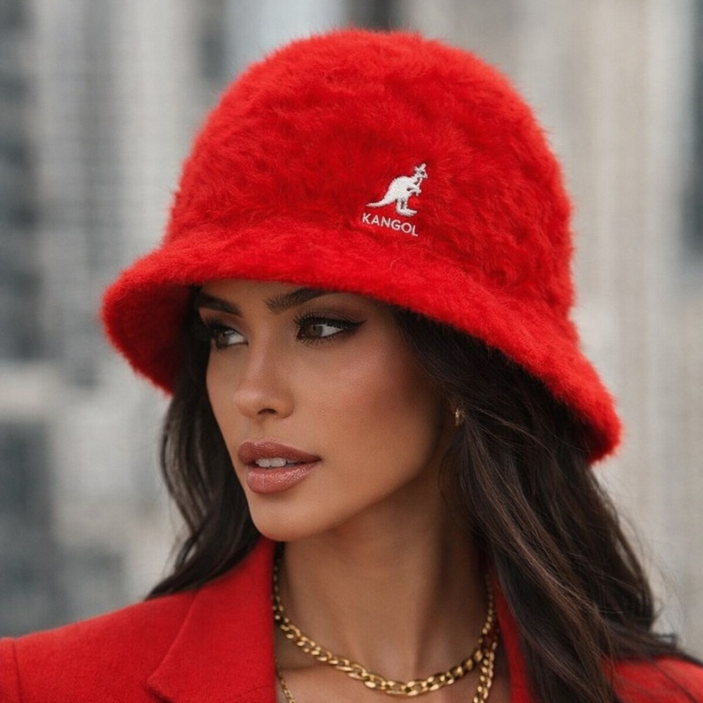 Vintage Kangol Furgora Scarlet Red Casual Bucket Hat XL